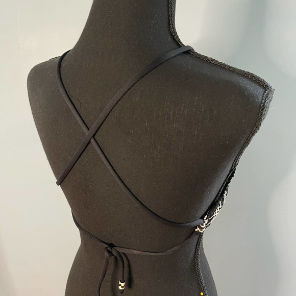 Ralph Lauren Desert Crochet Stripe High Neck Swim Bikini Top - Picture 3 of 11